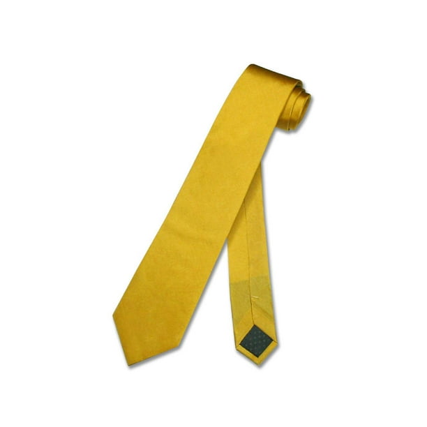 New 2" Retro Skinny Golden Yellow Mans Mens Slim Plain Satin Neck Tie Necktie UK 